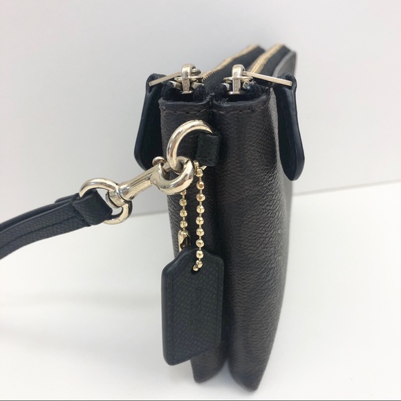 Coach Signature Double Corner Zip Wristlet - Picture 4 of 8